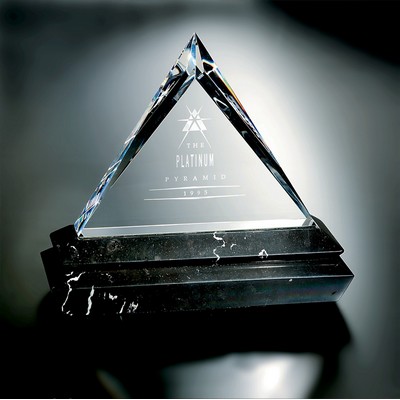 Fine Lead Crystal Platinum Award w/ Marble Base