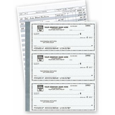 3-On-a-Page Secretary Deskbook Compact Size Checks (1-Part)