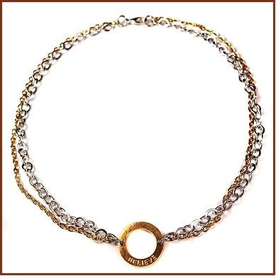 1" Gold Lifesaver On 16" Mixed Plated Double Link Chain