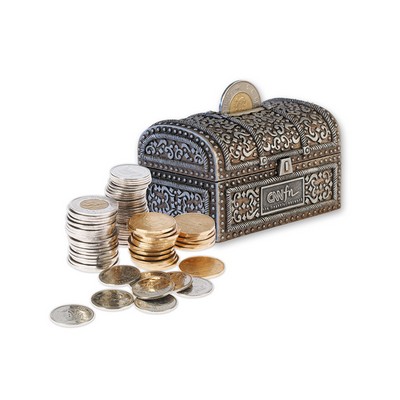 3D Metal-Like Treasure Chest Figurine