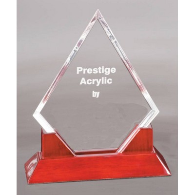 Prestige Acrylic Diamond w/ Rosewood Base - 9 1/2"