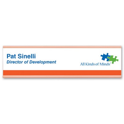 Full Color Nameplate w/Aluminum Holder - Wall (2"x8")