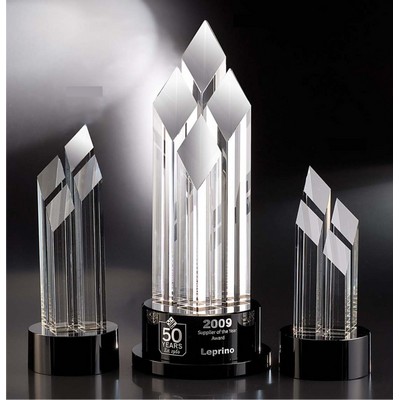 Pinnacle Pillars Optic Crystal Award (4½"x10")