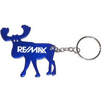 Moose Aluminum Bottle Opener w/Keychain (2 Week Production)