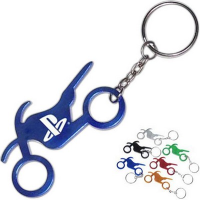 Motorbike Aluminum Bottle Opener w/Keychain (2 Week Production)