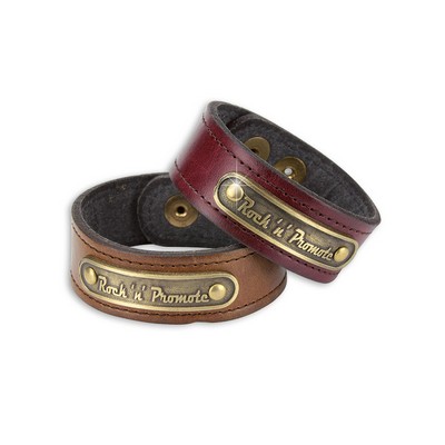 Synthetic Leather Bracelet with Custom Emblem