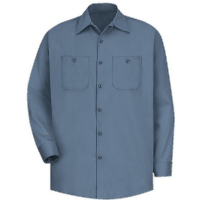 Red Kap™ Men's Long Sleeve Wrinkle Resistant Cotton Work Shirt - Postman Blue