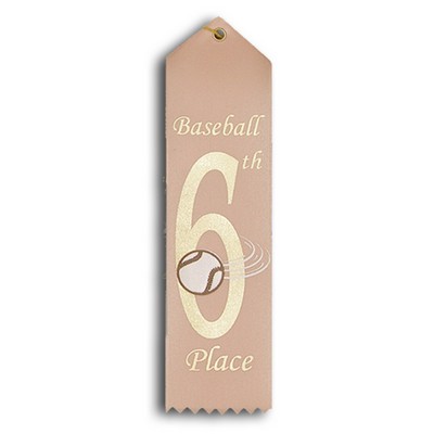 Stock Baseball Event Ribbon - 6th Place