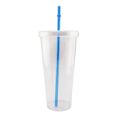 23 Oz. Plastic Cup with Straw