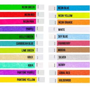 1" Tyvek® In-Stock Solid Color Wristbands