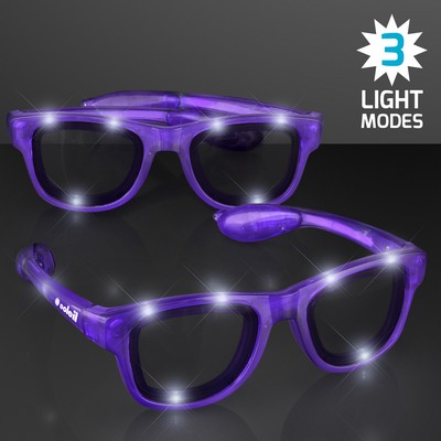 Purple Shades LED Party Sunglasses - Domestic Imprint