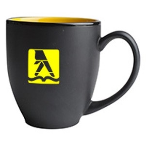 16 Oz. Hilo Bistro Mug (Matte Black/Yellow)