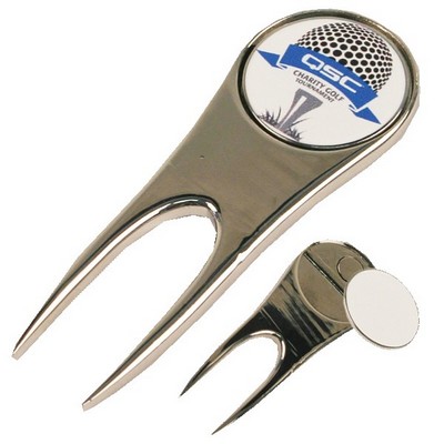 Golf Divot tool with Custom Ball Marker