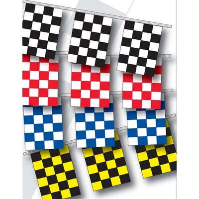 100' Checkered Rectangle Race Track Starter Pennant (8 Mil.)