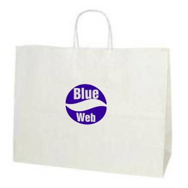 White Kraft Paper Shopping Bag 2C1S (16"x6"x12.5")