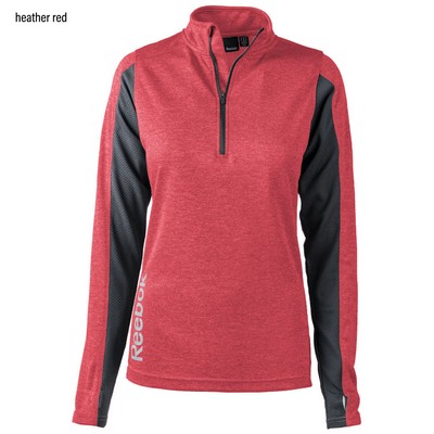 Womens Reebok ¼ Zip Crossover Heather Pullover Jacket