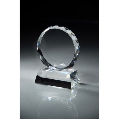 Large Faceted Edge Crystal Circle Award