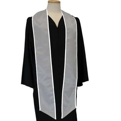 Grey Graduation Sash with White Binded Edge