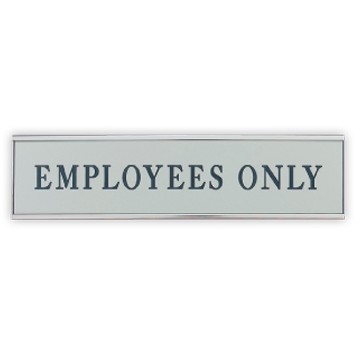 Engraved Sign with Metal Flush Wall Mount Holder - Horizontal, 8" x 2"