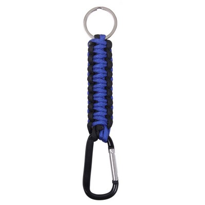 Thin Blue Line Paracord Keychain w/Carabiner