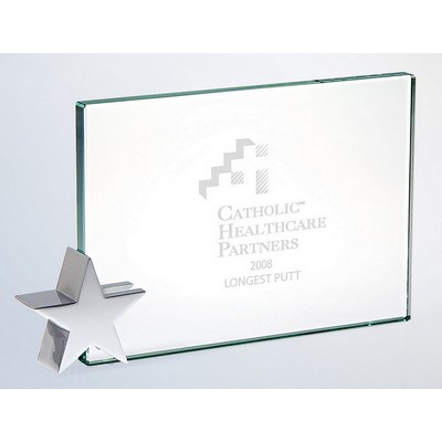 Jade Glass Award with Chrome Star Holder (8"x6")