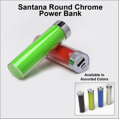 Santana Round Chrome Power Bank - 1800 mAh