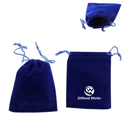 Velvet Jewelry Pouches w/Drawstring Closure