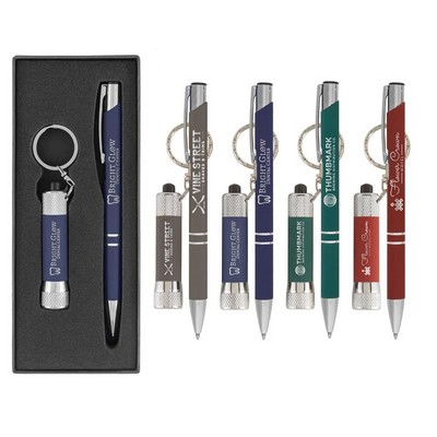 Chico & Chroma Softy - Metal Pen & Flashlight Gift Set