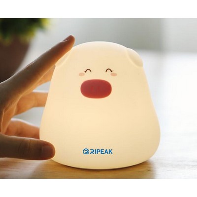 Little White Pig Silicone Patted Lamp