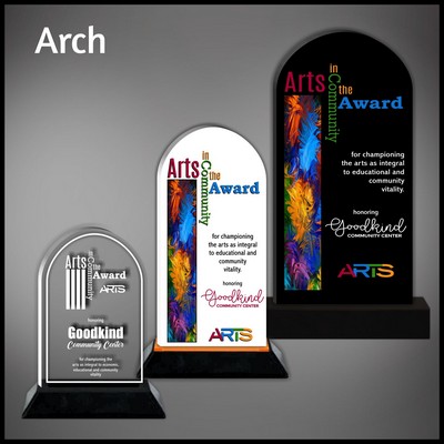 6" Arch Black Budget Acrylic Award