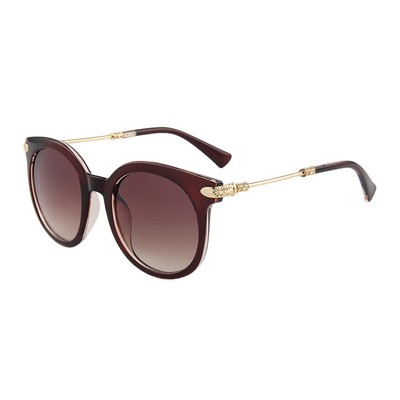 Sunglasses - Brown Gradient Lenses - Brown Frames - Gold Temples