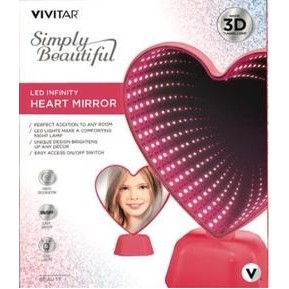 Vivitar® LED Infinity Pink Heart Shaped Vanity Mirror