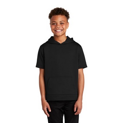 Sport-Tek® Youth Sport-Wick® Fleece Short Sleeve Hooded Pullover