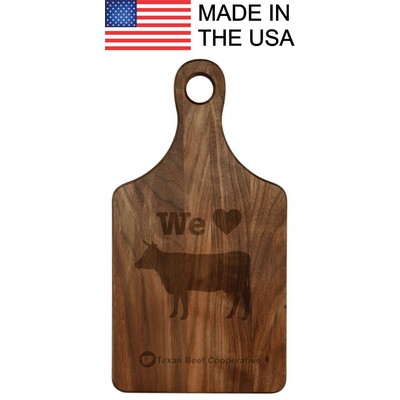 13 1/2" x 7" Walnut Paddle Shaped Cutting Board 13 1/2" x 7" Walnut Paddle Shaped MADE IN THE USA!