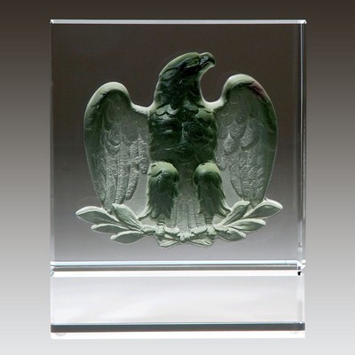 Pewter Majestic Eagle Crystal Award