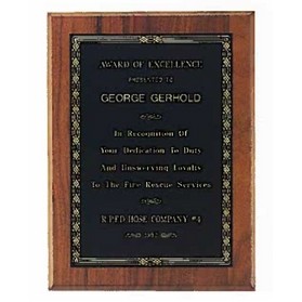 Sheffield Series American Walnut Plaque w/Gold Border Design (5"x 7")