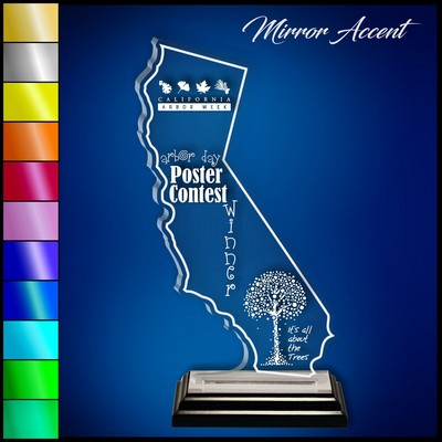 13" California Clear Acrylic Award with Mirror Accent