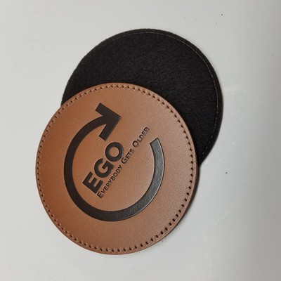 4" Round Leather Coasters