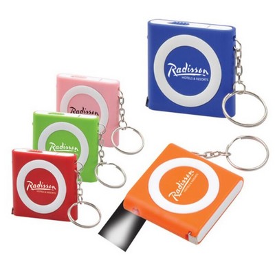 Square Tape Measure LED Keychain