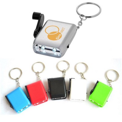 Mini Hand Crank LED Keychain