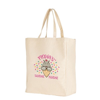 Natural 12 Oz. Cotton Canvas Grocery Bag - Full Color Transfer (15"x18"x6")