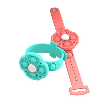 Push Pop Bubble Fidget Toy Bracelet w/Fidget Spinner