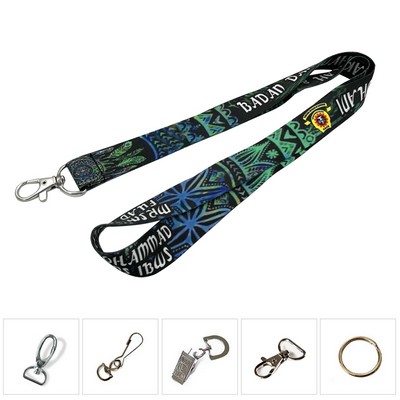 Full Color Dye Sublimation 3/4" Lanyard Neck ID Badge Holder