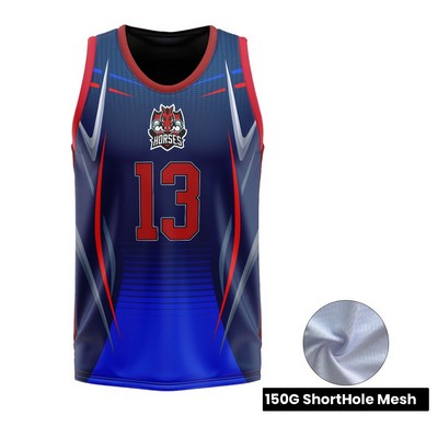 Unisex and Kids' Sublimation Basketball Jersey - Short Hole Mesh