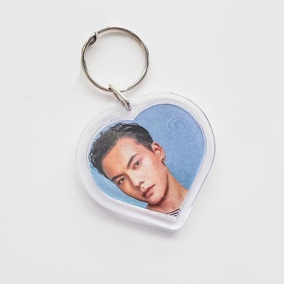 Various Photo Plastic Heart Shaped Keychain