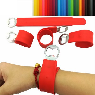 Foldable Silicone Slap Ring Bracelet Bottle Opener