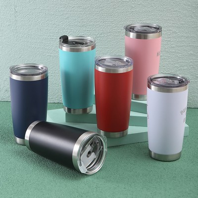 20 Oz. Stainless Steel Vacuum Insulated Double Wall Travel Tumbler w/Lid