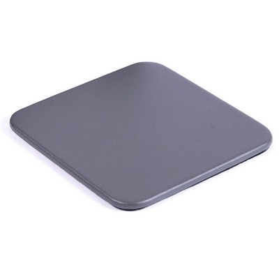 Classic Gray Leatherette Square Coaster Set w/Holder (10 Coaster Set)