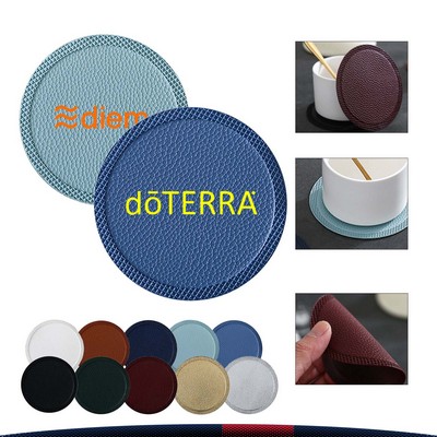 Round PU Leather Coaster