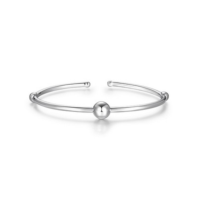 ELLE "Orb" Sterling Silver Bead Cuff Bangle - Silver